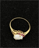 Vintage 14K Gold with Opal & Ruby Stones