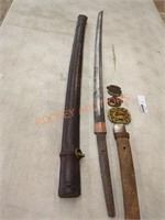 Antique world war II samurai sword signed