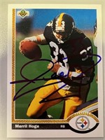 Steelers Merril Hoge Signed Card with COA