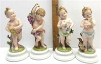 Four Porcelain Cherub Statues May Have Chips