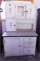 Vintage Hoosier kitchen cabinet w/ granite pull