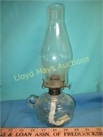 Vintage Glass Oil Lamp / Hurricane Lamp 13"