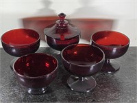Vintage Ruby Red Glassware