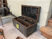 Wood Case With Oiler Parts and Hit Miss Parts