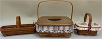 3 Stationary Handle Longaberger Baskets -