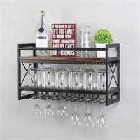 MBQQ Wine Rack  24in  6 Glass Holder  Brassy Red a