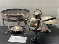 Mixed lot of vintage silver plated dishes and more