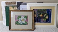 MAGNOLIA PAINTING, ABSTRACT PHOTO, FRAME AND ALBUM