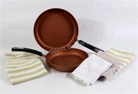 Copper "The Rock Frying Pans, Dish Towels