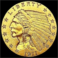 1911 $2.50 Gold Quarter Eagle CLOSELY