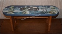 (B1) Hand Painted Stool - 24x7.5x9"