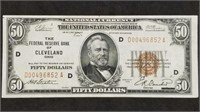 1929 $50 National Currency Cleveland Ohio UNC