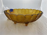 Glass Fruit Bowl Amber