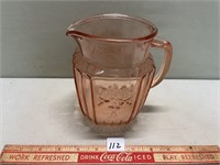 LOVELY PRESSED COLORED GLASS PITCHER