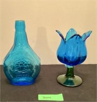 Vintage Blue Clevenger Bros Glass Works