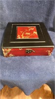 Jewelry box 9x9x3" Asian design