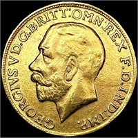 1913 G. Britain .2355oz Gold Sovereign NEARLY