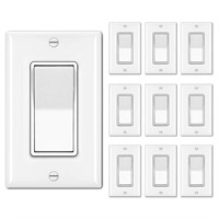 BESTTEN 10-Pk Light Switch 15A  UL  White