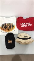 Lot of promotional shirts and hats.  XL Jim beam