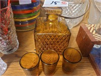 Vintage Decanter with Matching Glasses