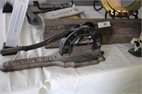 ANTIQUE TOBACCO CUTTER AND RAIL TRACK