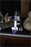 STAIND GLASS LIGHTHOUSE DESK LAMP