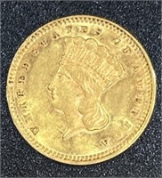 $1 US Gold Indian Princess Small Head Coin 1873