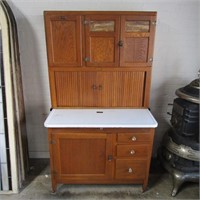 Antique Seller's Hoosier cabinet enamel top.