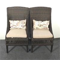 Pair of Faux Wicker Patio Chairs