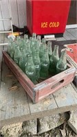 Coca-Cola Tray & Green Glass Bottles