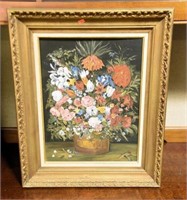 Lot #736A - Floral painted Oil on board still