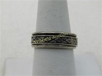 Vintage Sterling Southwestern 7.5mm Spinner Ring,