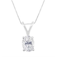 10k Gold Oval .40ct Diamond Solitaire Necklace