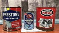 Prestone, STP, Rotunda tins