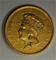 1854 O $3.00 GOLD  XF