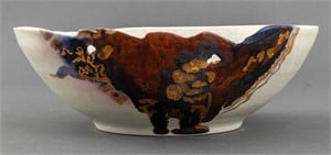 Abstract Glaze Porcelain Bowl