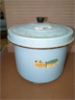 Vintage Blue Enamel Babyware-- diaper pale w/ lid