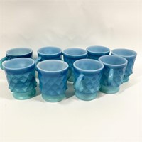 Vintage Blue Coffee Cups 2 Fire King/ 7 Anchor