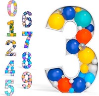 NEW $54 33" (Number 3) Mosaic Balloon Number Frame