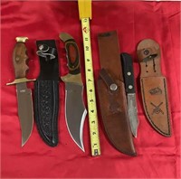 Straight Blade Knives w/ Scabards