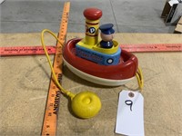 Vintage Fisher-Price Tug Boat Tooter Toy