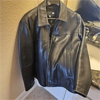 Mens Perry Ellis Portfolio Black Lambskin Jacket