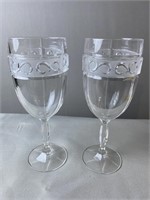 2 Waterford Crystal Marquis Stemmed Goblets
