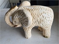 Vintage Handmade Mexican Clay Talavera Elephant