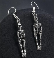 2 PAIRS HALLOWEEN SKELETON DROP DANGLE EARRINGS