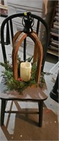 Wooden kids chair and hanging lantern