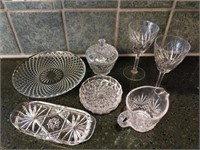 8 Piece Assortment of Cut Glassware