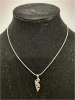 Sterling silver Dragon pendant necklace. Approx