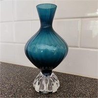 Empoli Optic Blue Aqua Art Glass Vase