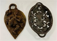 2 Carved Wood Pieces